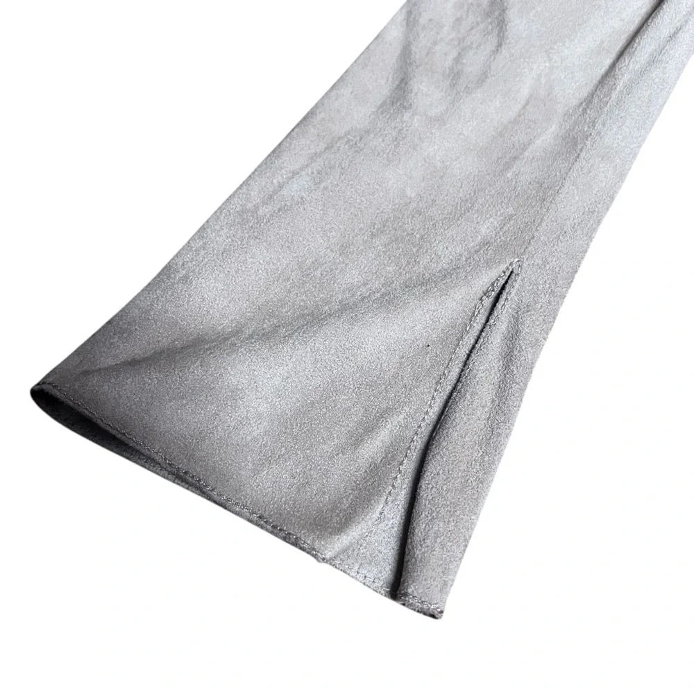 VINTAGE MAXSTUDIO Faux Suede 90s Y2K Beige Chamois Flare Sleeve Blouse SZ: L - Picture 10 of 10